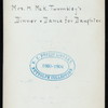 DINNER & DANCE FOR DAUGHTER] [held by] [MRS. H. MC K. TWOMBLEY] [at] "684 FIFTH AVENUE, NEW YORK, NY" (OTHER (PRIVATE HOME);)