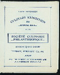 SUPPER AT CULINARY EXHIBITION [held by] SOCIETE CULINAIRE PHILANTHROPIQUE [at] "MADISON SQUARE GARDEN,[NY?]" (OTHER (ARENA);)