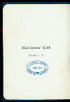 DINNER [held by] MERCHANTS' CLUB - THE SALVATION ARMY [at] "NEW ALGONQUIN CLUB, NY" (CLUB)
