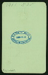 DINNER TENDERED TO CAPTAIN JOHN COOONEY [held by] MERCHANTS OF THE TWENTIETH PRECINCT [at] "NAVARRE HOTEL, NEW YORK, NY" (HOTEL;)