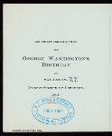 GEORGE WASHINGTON'S BIRTHDAY [held by] SQUANTUM ASSOCIATION [at] "SQUANTUM, RI"