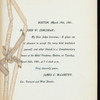 DINNER [held by] FRIENDS AND ACQAINTANCES OFJAMES C.McCARTHY [at] "HOTEL VENDOME,BOSTON.MA" (HOTEL;)