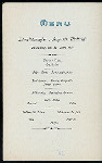 DINNER [held by] HAMBURG-AMERIKA LINIE [at] SS AUGUSTE VICTORIA (SS;)