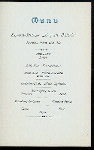 DINNER [held by] HAMBURG-AMERIKA LINIE [at] SS AUGUSTE VICTORIA (SS;)