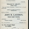 FIFTH ANNUAL BANQUET [held by] CLINTON B.FISK PROHIBITION LEAGUE [at] "ARCANUM HALL,ELIZABETH,NJ" ("OTHER,(MEETING HALL);")