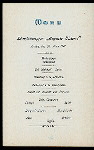 DINNER [held by] HAMBURG-AMERIKA LINIE [at] SS AUGUSTE VICTORIA (SS;)