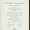 DINNER [held by] HAMBURG-AMERIKA LINIE [at] SS AUGUSTE VICTORIA (SS;)
