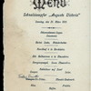 DINNER [held by] HAMBURG-AMERIKA LINIE [at] "SCHNELLDAMPFER ""AUGUSTE VICTORIA""" (SS;)