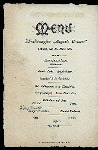 DINNER [held by] HAMBURG-AMERIKA LINIE [at] "SCHNELLDAMPFER ""AUGUSTE VICTORIA""" (SS;)