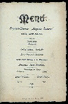 DINNER [held by] HAMBURG-AMERIKA LINIE [at] "SCHNELLDAMPFER ""AUGUSTE VICTORIA""" (SS;)