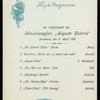 DINNER [held by] HAMBURG-AMERIKA LINIE [at] "SCHNELLDAMPFER ""AUGUSTE VICTORIA""" (SS;)