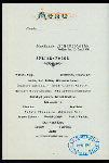 DINNER [held by] NORDDEUTSCHER LLOYD BREMEN [at] SS HOHENZOLLERN (SS;)