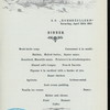 DINNER [held by] NORDDEUTSCHER LLOYD BREMEN [at] SS HOHENZOLLERN (SS;)