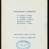 TWENTY-FIFTH ANNIVERSARY BANQUET [held by] ROGER WILLIAMS LODGE NO. 23 A.F. & A.M. [at] "CENTREDALE, RI" (REST(?);)