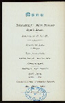 DINNER [held by] HAMBURG-AMERIKA LINIE [at] EN ROUTE ABOARD FURST BISMARCK (SS;)