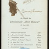 DINNER [held by] HAMBURG-AMERIKA LINIE [at] EN ROUTE ABOARD FURST BISMARCK (SS;)