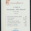 DINNER [held by] HAMBURG-AMERIKA LINIE [at] EN ROUTE ABOARD FURST BISMARCK (SS;)