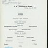 DINNER [held by] NORDDEUTSCHER LLOYD BREMEN [at] EN ROUTE ABOARD DAMPFER FRIEDRICH DER GROSSE (SS;)