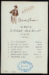 DINNER [held by] HAMBURG-AMERIKA LINIE [at] EN ROUTE ABOARD FURST BISMARCK (SS;)