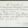 INDEPENDENCE DAY BANQUET [held by] AMERICAN SOCIETY IN LONDON [at] "CECIL HOTEL,LONDON, ENGLAND" (HOTEL)