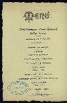 DINNER [held by] HAMBURG-AMERIKA LINIE - EXPRWSS-STEAMER FURST BISMARCK [at] EN ROUTE (SS)