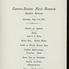 DINNER [held by] HAMBURG-AMERIKA LINIE [at] SS FURST BISMARCK (SS;)