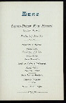 DINNER [held by] HAMBURG-AMERIKA LINIE [at] EN ROUTE ABOARD EXPRESS STEAMER FURST BISMARCK (SS;)