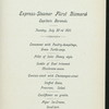 DINNER [held by] HAMBURG-AMERIKA LINIE [at] EN ROUTE ABOARD EXPRESS STEAMER FURST BISMARCK (SS;)