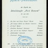 DINNER [held by] HAMBURG-AMERIKA LINIE [at] EN ROUTE ABOARD EXPRESS STEAMER FURST BISMARCK (SS;)