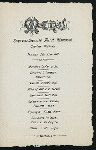 DINNER [held by] HAMBURG-AMERIKA LINIE [at] EN ROUTE ABOARD EXPRESS STEAMER FURST BISMARCK (SS;)