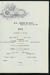 DINNER [held by] NORDDEUTSCHER LLOYD BREMEN [at] "SS ""FRIEDRICH DER GROSSE""" (SS;)