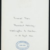 DINNER [ON FUNERAL TRAIN OF PRESIDENT McKINLEY?] [held by] PULLMAN DINING CAR SERVICE [at] [EN ROUTE TO CANTON?] (RR;)