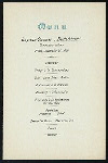 DINNER [held by] HAMBURG AMERIKA LINIE [at] SS DEUTSCHLAND (SS;)