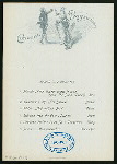 DINNER [held by] NORDDEUTSCHER LLOYD BREMEN [at] "DAMPFER ""KRONPRINZ WILHLEM""" (SS;)