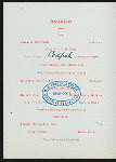 BREAKFAST [held by] NEW YORK AND PORTO RICO STEAMSHIP CO. [at] S.S. SAN JUAN (SS;)