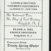 SHORE DINNER [held by] RIDGEFIELD HOSE CO. - NO.1 [at] "MEISTERS CASINO,BERGEN POINT,NJ;" (CASINO;)