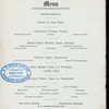 DINNER TENDERED TO SERGT. HOWARD C. WOODBURY [held by] ANCIENT AND HONORABLE ARTILLERY COMPANY [at] "BOSTON, MA"