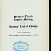 93RD REGULAR MEETING [held by] BANKERS' CLUB OF CHICAGO [at] THE AUDITORIUM (OTHER;)