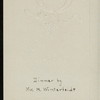 DINNER [held by] H. WINTERFELDT [at] "WALDORF-ASTORIA, NEW YORK" (HOTEL;)