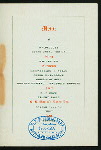 MESS DINNER TO LIEUT. COL. SIR HENRY MILL PELLAT [held by] QUEEN'S OWN RIFLES OF CANADA [at] "TORONOT CLUB, [TORONTO, CANADA]" (FOR;)