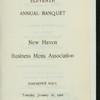 ELEVENTH ANNUAL BANQUET [held by] NEW HAVEN BUSINESS MENS ASSOCIATION [at] HARMONIE HALL ([REST?];)
