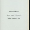 EIGHTH ANNUAL (LINCOLN'S BIRTHDAY) BANQUET [held by] UNION LEAGUE OF MARYLAND [at] "HOTEL RENNERT, MD" (HOTEL;)