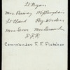 LUNCHEON ON BOARD USS RALEIGH [held by] COMMANDER FRANK F.FLETCHER [at] "EN ROUTE TO YOKAHAMA, JAPAN" (SS;)