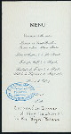 CORONATION DINNER [held by] KING HAAKON VII [at] TRONDHJEM (NOWAY?) (FOR;)