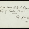 LUNCHEON [held by] H.M.S. EURYALUS [at] ON BOARD (FOR;)
