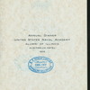 ANNUAL DINNER [held by] UNITED STATES NAVAL ACADEMY ALUMNI OF ILLINOIS [at] "AUDITORIUM HOTEL,[CHICAGO, IL]" (HOTEL;)