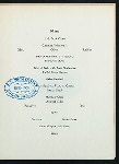 BANQUET IN HONOR OF CHARLES W. FAIRBANKS, VICE PRESIDENT OF U.S. [held by] BOARD OF COOK COUNTY COMMISSIONERS AND CITIZENS OF CHICAGO ON THE OCCASION OF LAYING THE CORNERSTONE OF COOK COUNTY COURT HOUSE [at] AUDITORIUM HOTEL (HOTEL;)
