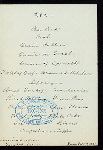 DINNER [held by] AMERICAN LEGATION [at] "BANGKOK, SIAM" (FOR;)