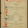 DINNER [held by] COMPAGNIE GENERAL TRANSATLANTIQUE [at] ABOARD PAQUEBOT LA BRETAGNE (SS;)
