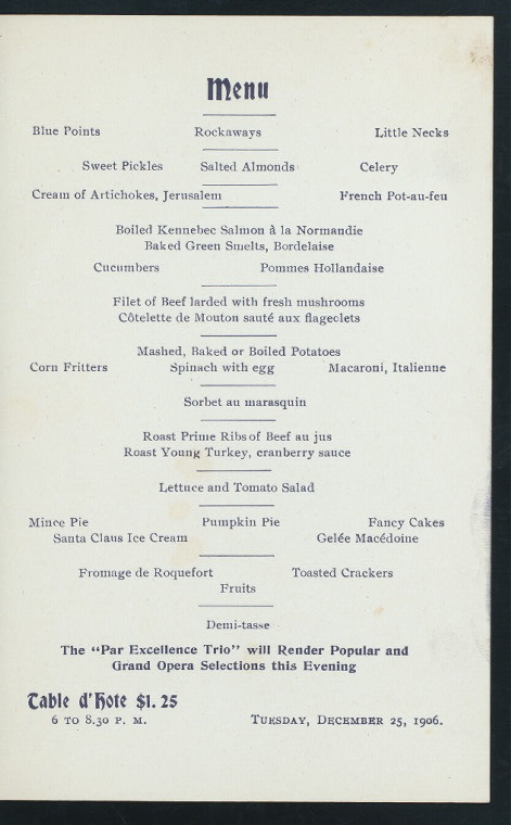 Daily Menu [held By] Hotel Normandie [at] 